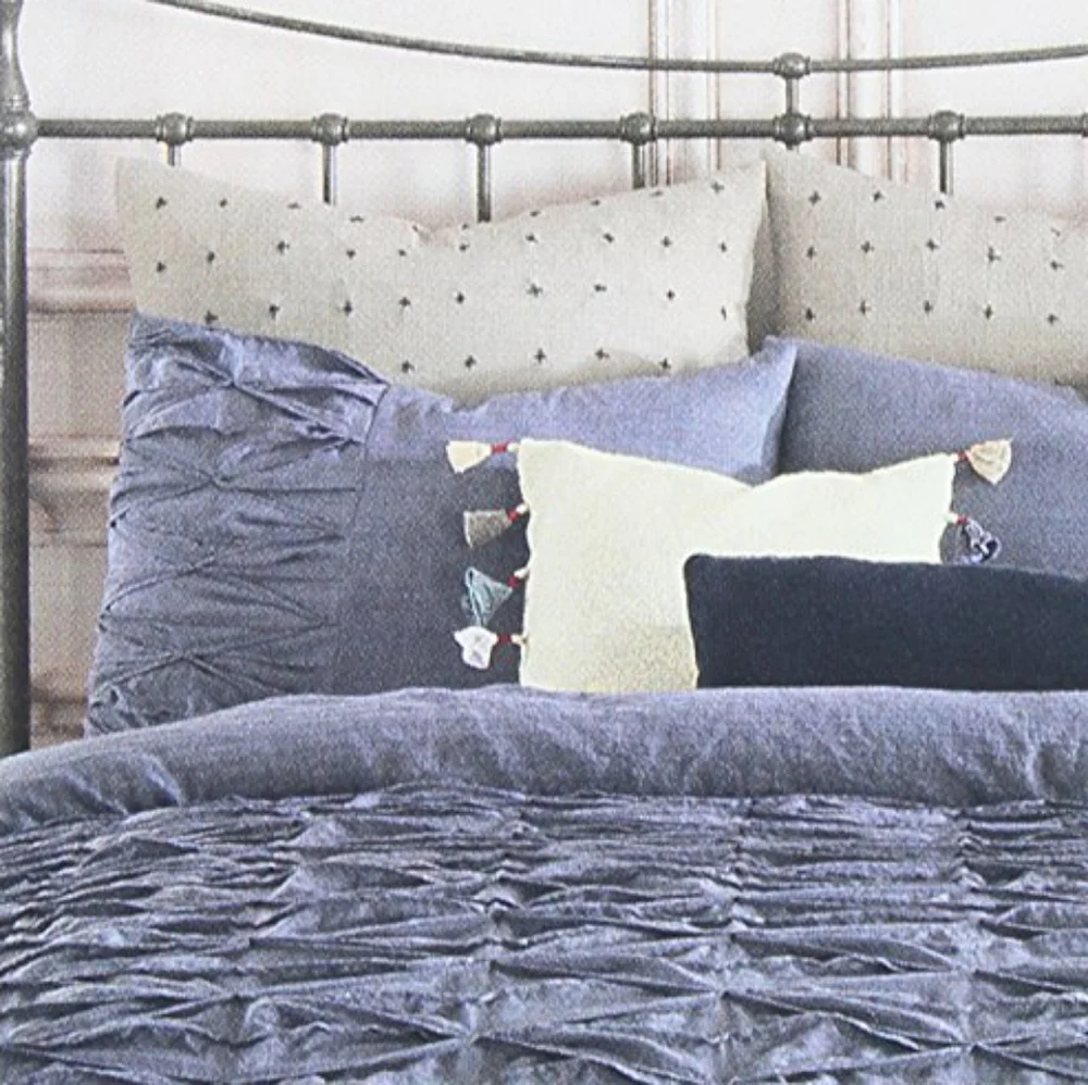 Anthologie Kendall Full/Queen Deni Blue Duvet Cover Bedding and Pillow Set (5Pc)